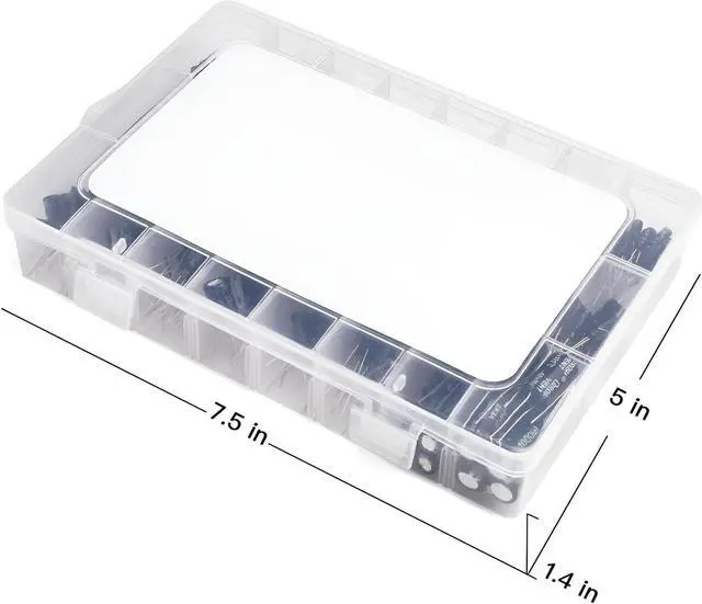 Alt view image 6 of 6 - 500pc Radial Electrolytic Capacitor Assortment Kit 24 Value 0.1uF-1000uF 10V-50V