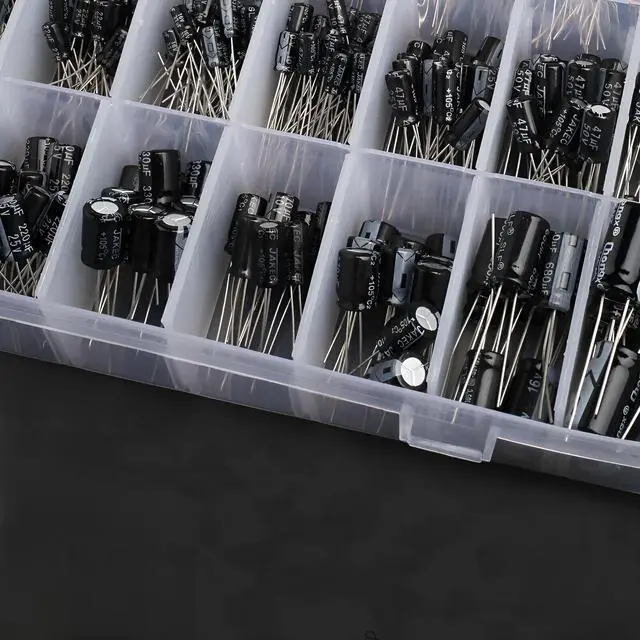 Alt view image 3 of 6 - 500pc Radial Electrolytic Capacitor Assortment Kit 24 Value 0.1uF-1000uF 10V-50V