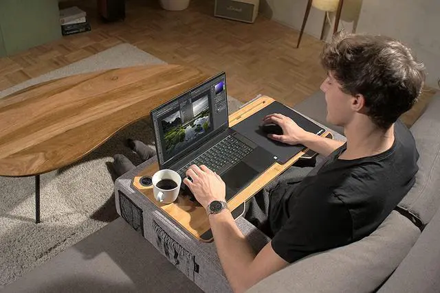 Alt view image 2 of 7 - Couchmaster® CYWORX - Ergonomic Lap Desk for Notebooks or Wireless Equipment, Including Pillows, Mousepad