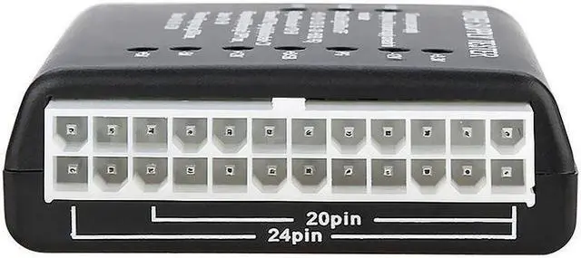 Alt view image 4 of 6 - PC Computer 20/24 Pin Power Supply Tester With PSU ATX SATA HDD Connectors