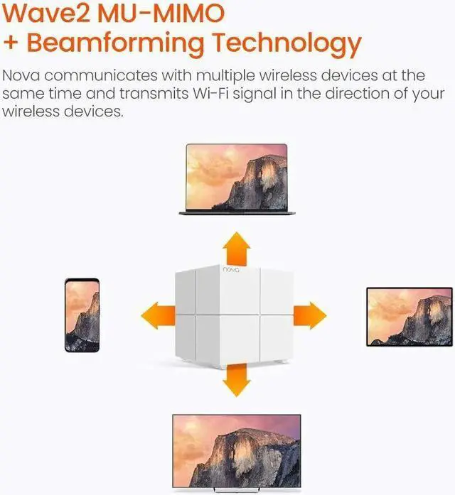 Alt view image 6 of 7 - Tenda nova MW6 AC1200 Gigabit Dual Band Whole Home Mesh WiFi System Router 3PK