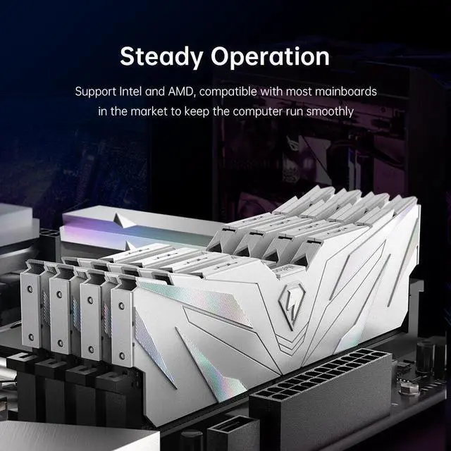 Alt view image 6 of 7 - Netac DDR4 16GB 2x8GB DDR4 3200MHz CL16 UDIMM 2PK DRAM PC4-25600 White