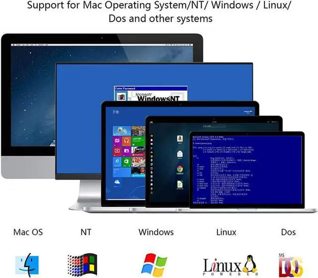 Alt view image 7 of 7 - HDMI USB KVM Switch 8 Port Up to 4K@30Hz Resolution with USB 2.0 Hub Support Hotkey Mouse Switching for Linux, Windows, Mac, Unix