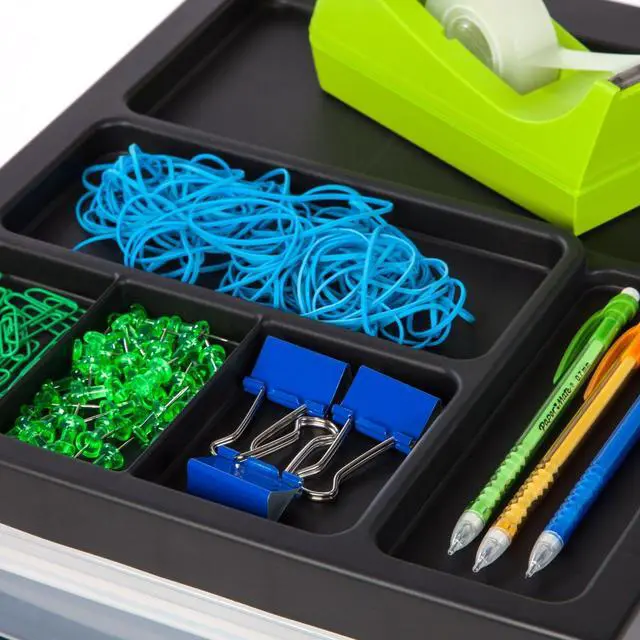Alt view image 3 of 3 - Plastic 6-Drawer Storage Cart, 26 7/16" x 12 1/16" x 14 1/4"
