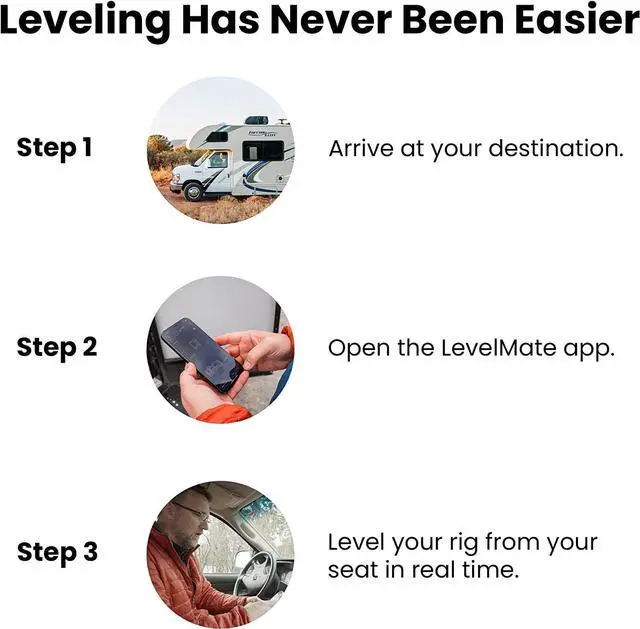 Alt view image 7 of 7 - LogicBlue Technology LevelMatePRO Wireless Vehicle RV Leveling System - Patented Quick and Easy Smartphone Leveling Tool  Travel Trailer Accessories for RV Camping