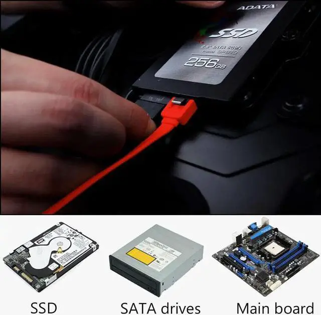 Alt view image 2 of 6 - 6x SATA Cable III 6Gbps Straight HDD SDD Data Cable with Locking Latch 15 in Red