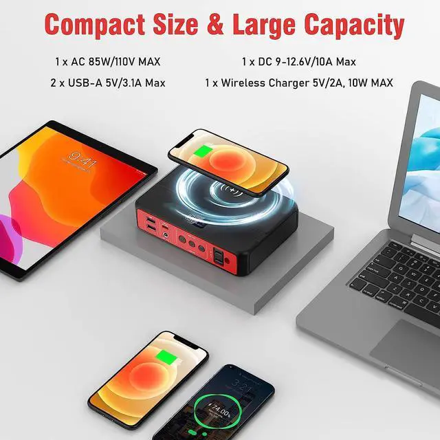 Alt view image 2 of 7 - Portable Power Bank with AC Outlet, 83Wh/22500mAh 110V/85W Portable Laptop Charger Battery Bank, External Battery Pack Power Supply for Home Emergency Outage, Outdoor Camping RV Trip Adventure