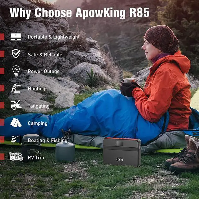 Alt view image 5 of 7 - Portable Power Bank with AC Outlet, 83Wh/22500mAh 110V/85W Portable Laptop Charger Battery Bank, External Battery Pack Power Supply for Home Emergency Outage, Outdoor Camping RV Trip Adventure