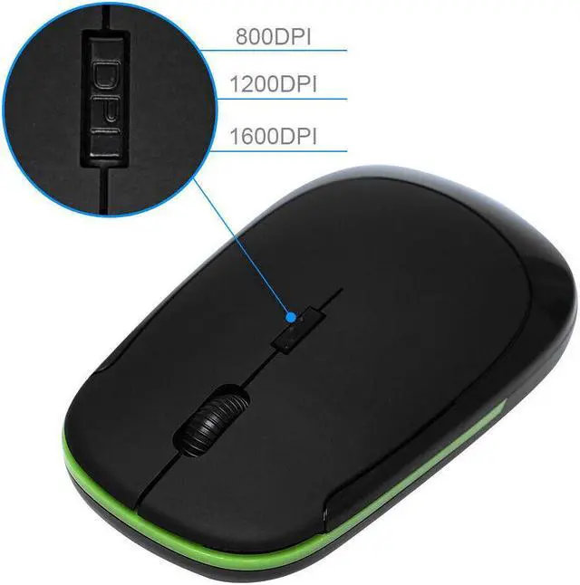 Alt view image 2 of 7 - 2.4GHz Wireless Cordless Optical Mouse Mice DPI + USB Receiver for PC Laptop MAC