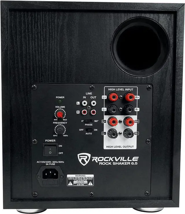 Alt view image 4 of 6 - Rockville Rock Shaker 6.5" Inch Black 200w Powered Home Theater Subwoofer Sub