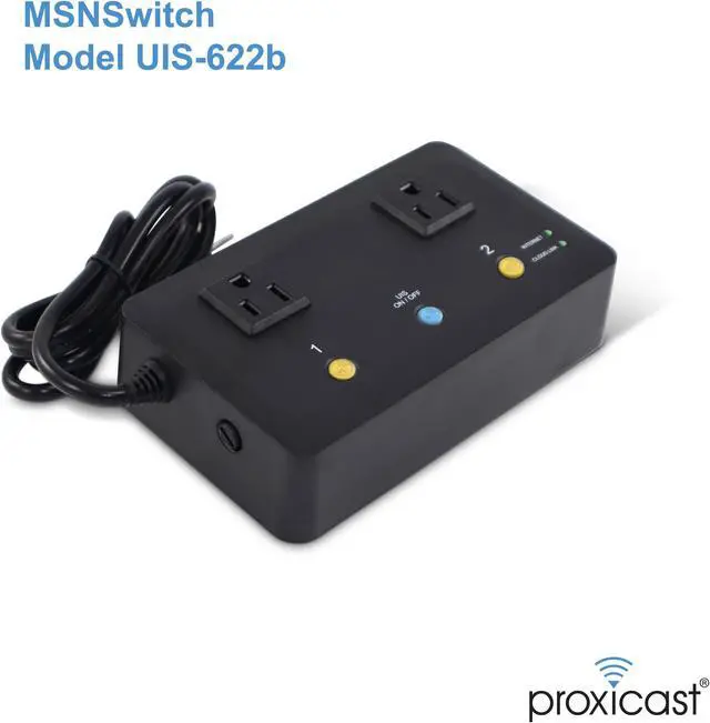 Alt view image 3 of 7 - MSNSwitch Internet Enabled IP Remote Power Switch with Reboot - Control via Smartphone App, Cloud Service, Web Browser, Skype or Hangouts - 2 Independent AC Power Outlets (Model UIS-622b)