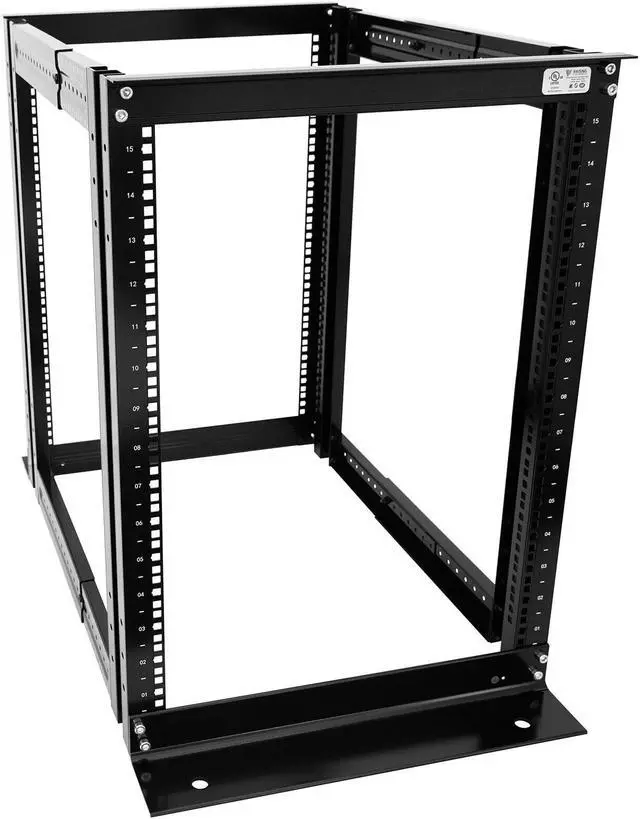 Main image of 15U 4 Post Open Frame Server Rack Enclosure 19" Adjustable Depth