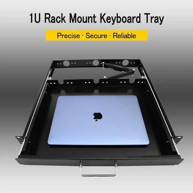 Alt view image 3 of 6 - 1U Rack Mount Sliding Keyboard Drawer 19" Keyboard Tray