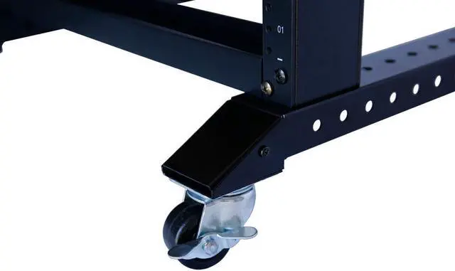 Alt view image 5 of 5 - 27U 4 Post 19"Open Frame Network Data Server Rack 32"Deep W/ L Rails