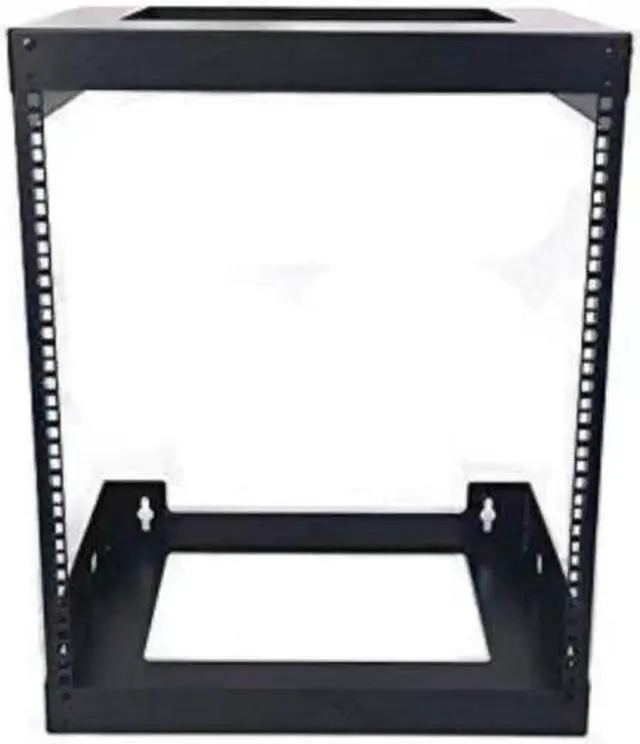 Alt view image 2 of 2 - 12U Wall Mount Open Frame 19'' Server Equipment Rack Threaded 18 inch depth