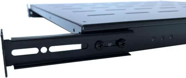 Alt view image 6 of 7 - 2Pcs Fixed Rack Server Shelf 1U 19'' Shelves Rack Mount Adjustable 21"-28depth
