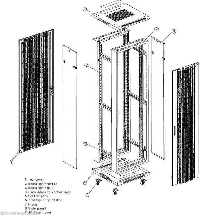 Alt view image 3 of 7 - 42U Rack Mount Internet/Network Server Cabinet 1000MM (39.5") Deep