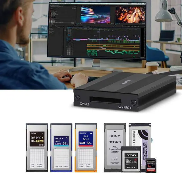 Alt view image 5 of 5 - Sonnet SxS PRO X Thunderbolt 3 Single-Slot Card Reader