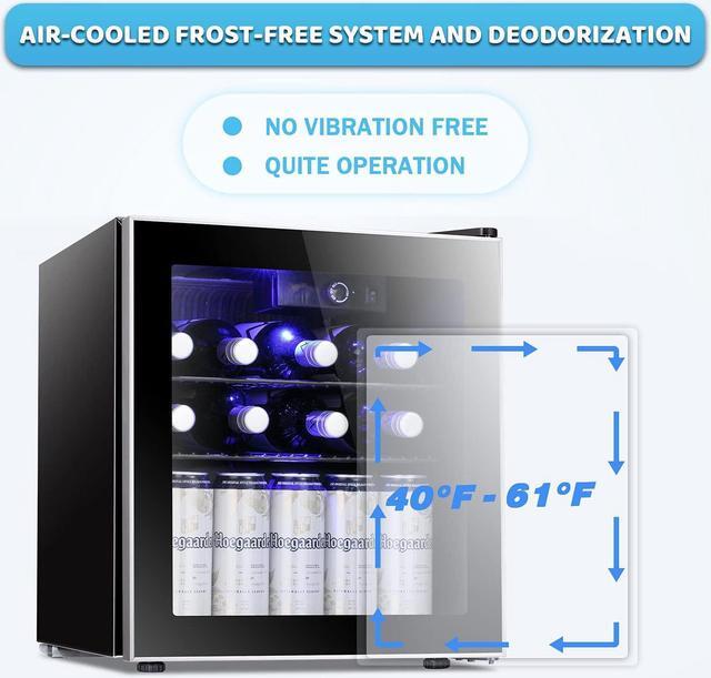 Alt view image 6 of 7 - Antarctic Star Mini Fridge Cooler - 60 Can Beverage Refrigerator Glass Door for Beer Soda or Wine  Glass Door Small Drink Dispenser Machine Clear Front Removable for Home, Office or Bar (1.6cu.ft)