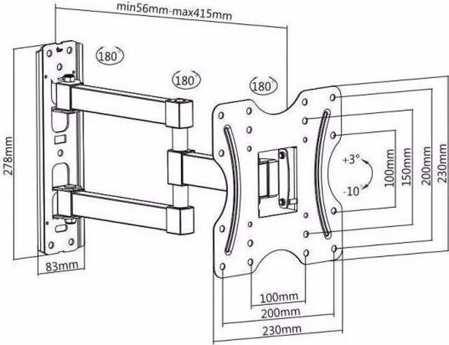 Alt view image 2 of 3 - FULL MOTION TILT SWIVEL LED LCD TV WALL MOUNT BRACKET 23 27 32 36 37 40 42