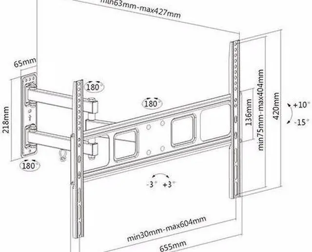 Alt view image 4 of 5 - FULL MOTION LCD LED TV WALL MOUNT BRACKET SWIVEL TILT 40 42 46 50 55 60 65 70