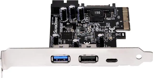 Main image of SilverStone Technology Silverstone USB 3.1 and 3.0 PCIe Card with External Type C and Internal 19 Pin Connector ECU05 Components Other