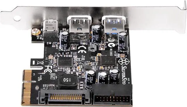 Alt view image 4 of 7 - SilverStone Technology Silverstone USB 3.1 and 3.0 PCIe Card with External Type C and Internal 19 Pin Connector ECU05 Components Other