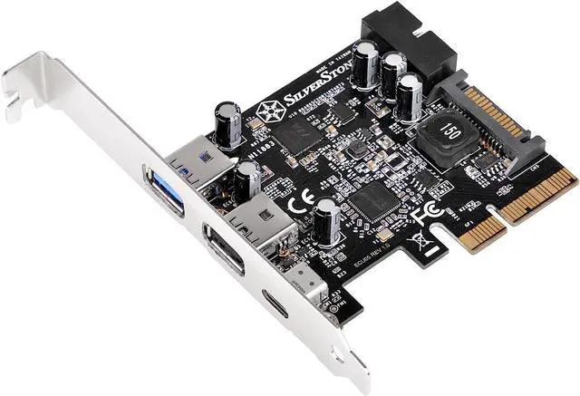 Alt view image 2 of 7 - SilverStone Technology Silverstone USB 3.1 and 3.0 PCIe Card with External Type C and Internal 19 Pin Connector ECU05 Components Other