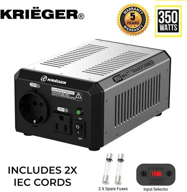 Alt view image 2 of 5 - 350 Watt Voltage Transformer, 110/120V to 220/240V Step Up Step Down Voltage Converter with AC Outlets, MET Approved Under UL, CSA