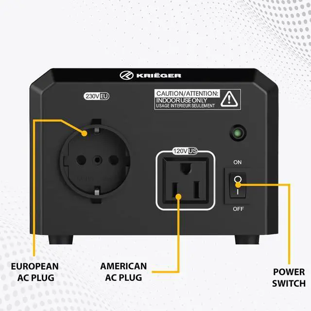 Alt view image 3 of 5 - 350 Watt Voltage Transformer, 110/120V to 220/240V Step Up Step Down Voltage Converter with AC Outlets, MET Approved Under UL, CSA