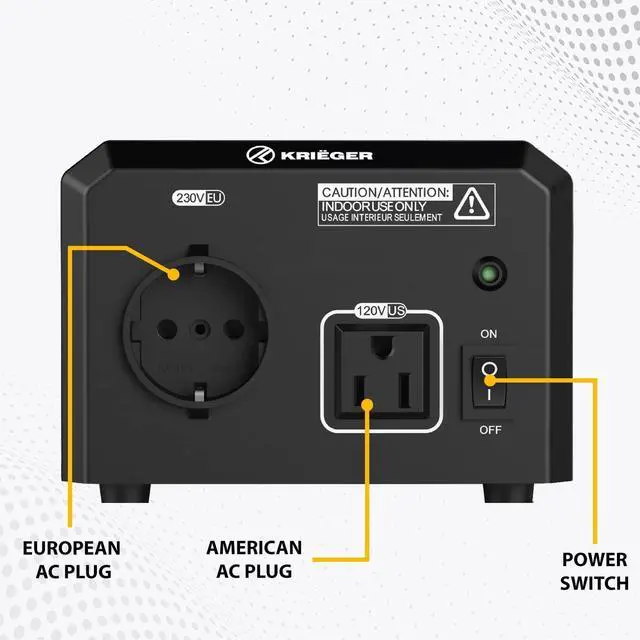 Alt view image 3 of 5 - 850 Watt Voltage Transformer, 110/120V to 220/240V Step Up Step Down Voltage Converter with AC Outlets, MET Approved Under UL, CSA