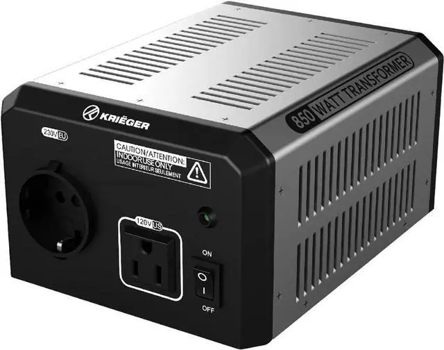 Main image of 850 Watt Voltage Transformer, 110/120V to 220/240V Step Up Step Down Voltage Converter with AC Outlets, MET Approved Under UL, CSA