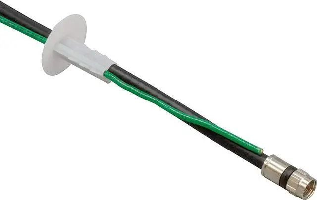 Alt view image 4 of 7 - Single Feed Thru Bushing - (White) RG6 Feed Through Bushing (Grommet) Replaces Wallplates (Wall Plates) for Coax Coaxial Cable, Network Cable, CCTV - Indoor/Outdoor Rated - 10 Pack