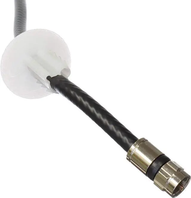 Alt view image 3 of 7 - Single Feed Thru Bushing - (White) RG6 Feed Through Bushing (Grommet) Replaces Wallplates (Wall Plates) for Coax Coaxial Cable, Network Cable, CCTV - Indoor/Outdoor Rated - 10 Pack