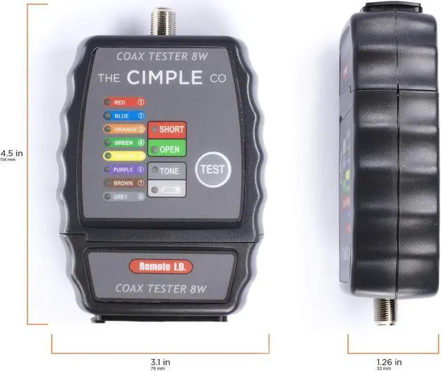Alt view image 2 of 7 - 8 Port Coax Cable Mapper, Tester, Tracer, and Toner - Commercial Grade Coaxial Wire Continuity Checker