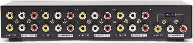 Alt view image 3 of 7 - 8Way AV Switch - 8 Input 1 Output RCA Selector Switch for Composite Audio and Video - Switcher Box - Includes RCA Composite Cable (Black)