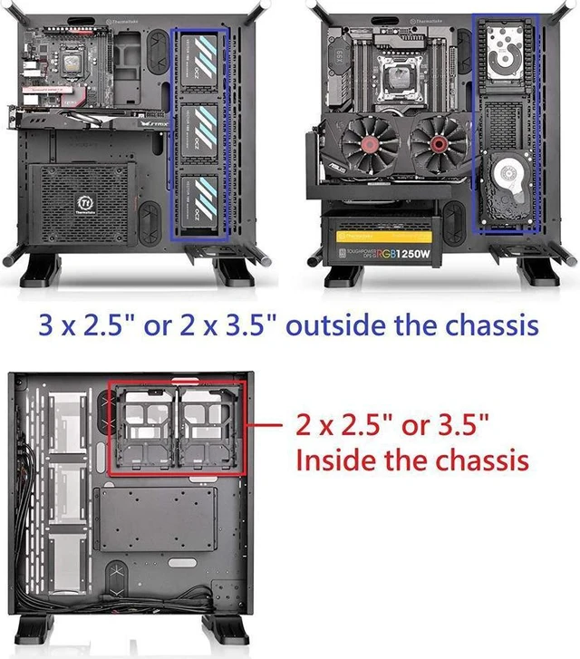 Alt view image 3 of 14 - Thermaltake Core P3 ATX Tempered Glass Gaming Computer Case Chassis, Open Frame Panoramic Viewing, Glass Wall-Mount, Riser Cable Included, Black Edition, CA-1G4-00M1WN-06