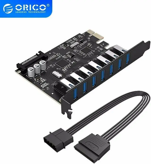 Main image of USB3.0 PCI-E Expansion Card Adapter 7Ports Hub Adapter External Controller
