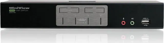 Alt view image 2 of 6 - IOGEAR 4-Port HDMI Multimedia KVM Switch with Audio, USB 2.0 Hub and HDMI KVM w/Full Set of Cables, (GCS1794 TAA Compliant)
