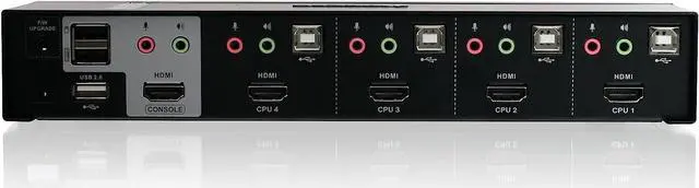 Alt view image 3 of 6 - IOGEAR 4-Port HDMI Multimedia KVM Switch with Audio, USB 2.0 Hub and HDMI KVM w/Full Set of Cables, (GCS1794 TAA Compliant)