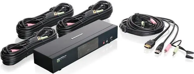 Main image of IOGEAR 4-Port HDMI Multimedia KVM Switch with Audio, USB 2.0 Hub and HDMI KVM w/Full Set of Cables, (GCS1794 TAA Compliant)