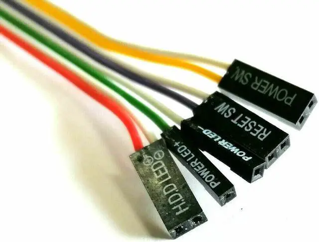 Alt view image 2 of 5 - 65cm PC Case Motherboard 2x ATX Power Switch Reset Button ON/OFF Cable w/ 2x LED