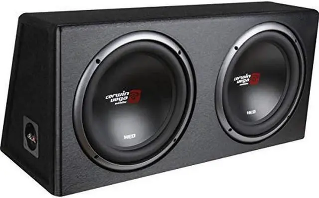 Main image of Cerwin-Vega Mobile CERXE12DV XED Series XE12DV Dual 12-Inch Subwoofers in Loaded Enclosure, Black
