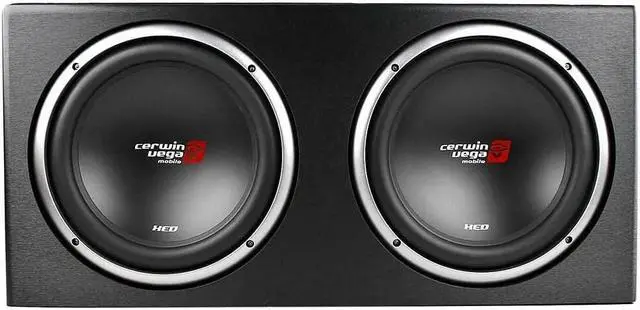 Alt view image 2 of 2 - Cerwin-Vega Mobile CERXE12DV XED Series XE12DV Dual 12-Inch Subwoofers in Loaded Enclosure, Black