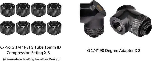 Alt view image 3 of 5 - Thermaltake Pacific CL360 Max D5c Res/Pump 16.8 Million Color RGB (Alexa, Razer Chroma) Software Enabled Copper Radiator PETG Hard Tube Water Cooling Kit CL-W259-CU00SW-A