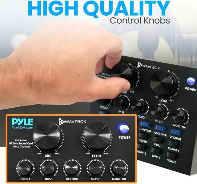 Alt view image 4 of 7 - Pyle Bluetooth Voice Changer Live Sound Mixer Card, with Multiple Sound Effects