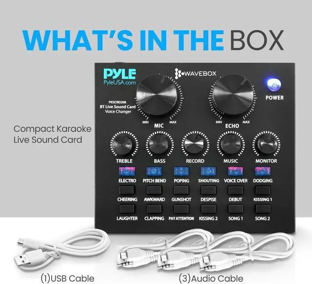 Alt view image 7 of 7 - Pyle Bluetooth Voice Changer Live Sound Mixer Card, with Multiple Sound Effects