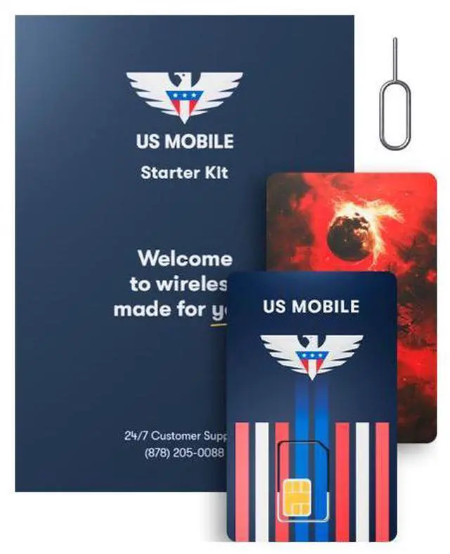 Alt view image 2 of 2 - Starter Kit - Prepaid SIM Card (US Mobile) - Custom Plans from $4/mo. Unlimited Plans from $17/mo.