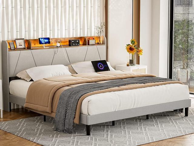 King bed deals frames with storage