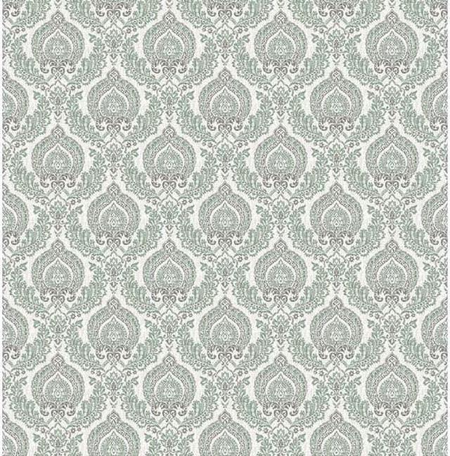A-Street Prints Ami 56-sq ft Dark Green Non-woven Damask Unpasted Wallpaper  in the Wallpaper department at Lowes.com